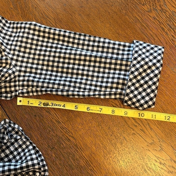 Liz & Co Black and White Check Buttoned Blouse sz S - Picture 9 of 12